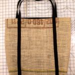 Yellow Burlap Beach Bag